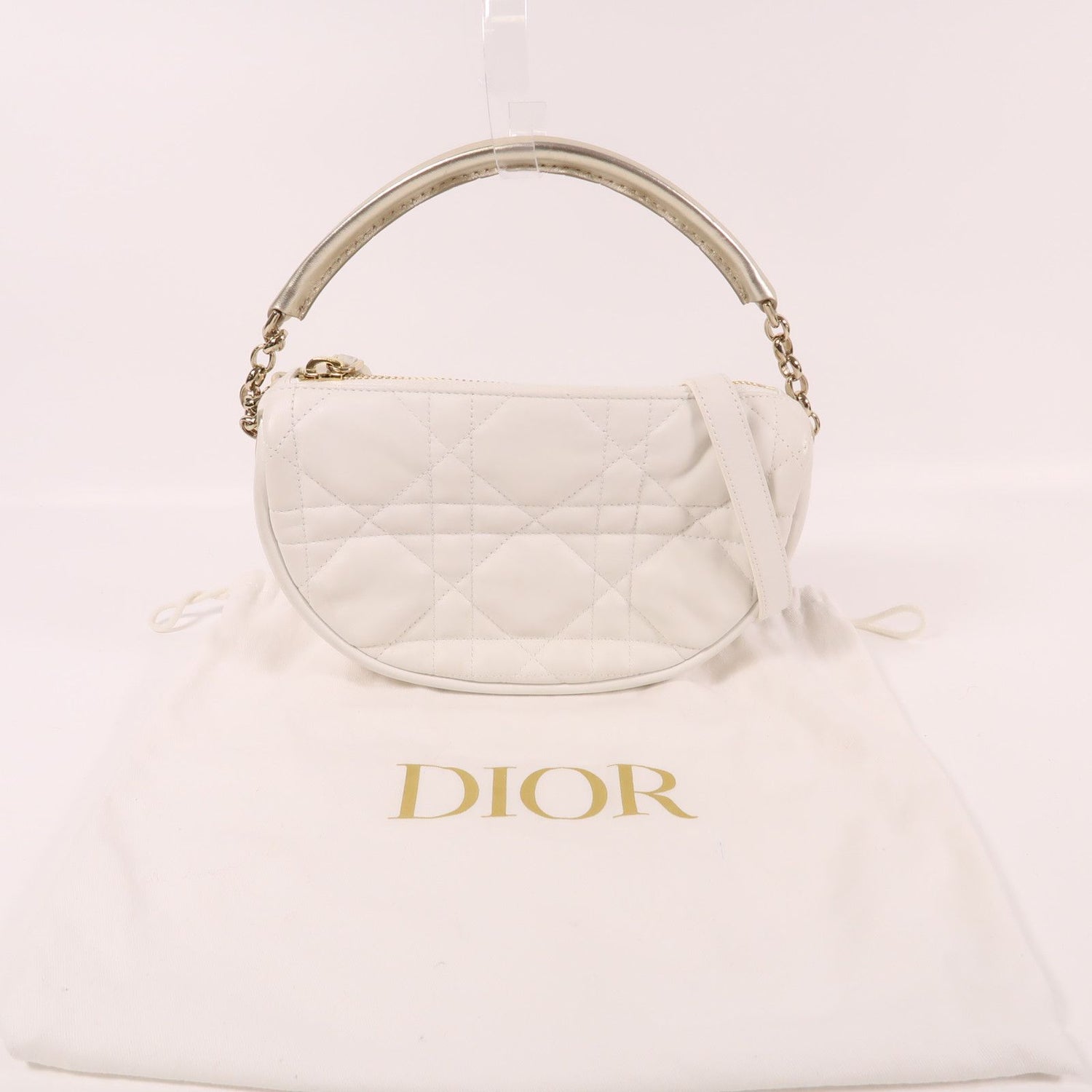 Dior Sheepskin Leather 2-way Shoulder Bag 2way Shoulder Bag White Lambskin (sheep Leather)