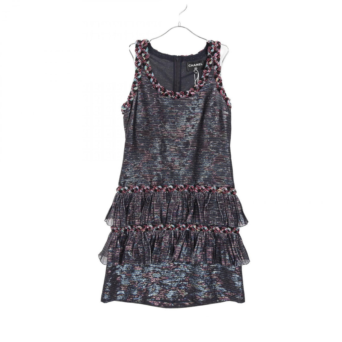 Chanel Black Multicolor Coco Mark Dress Silk P 70048v 48334