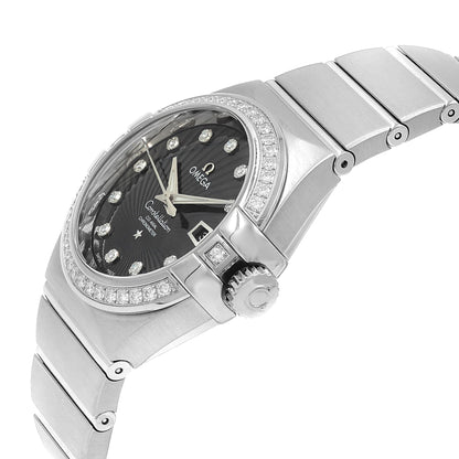 Omega Constellation 18K White Gold Black Dial Ladies Watch 123.55.31.20.51.001