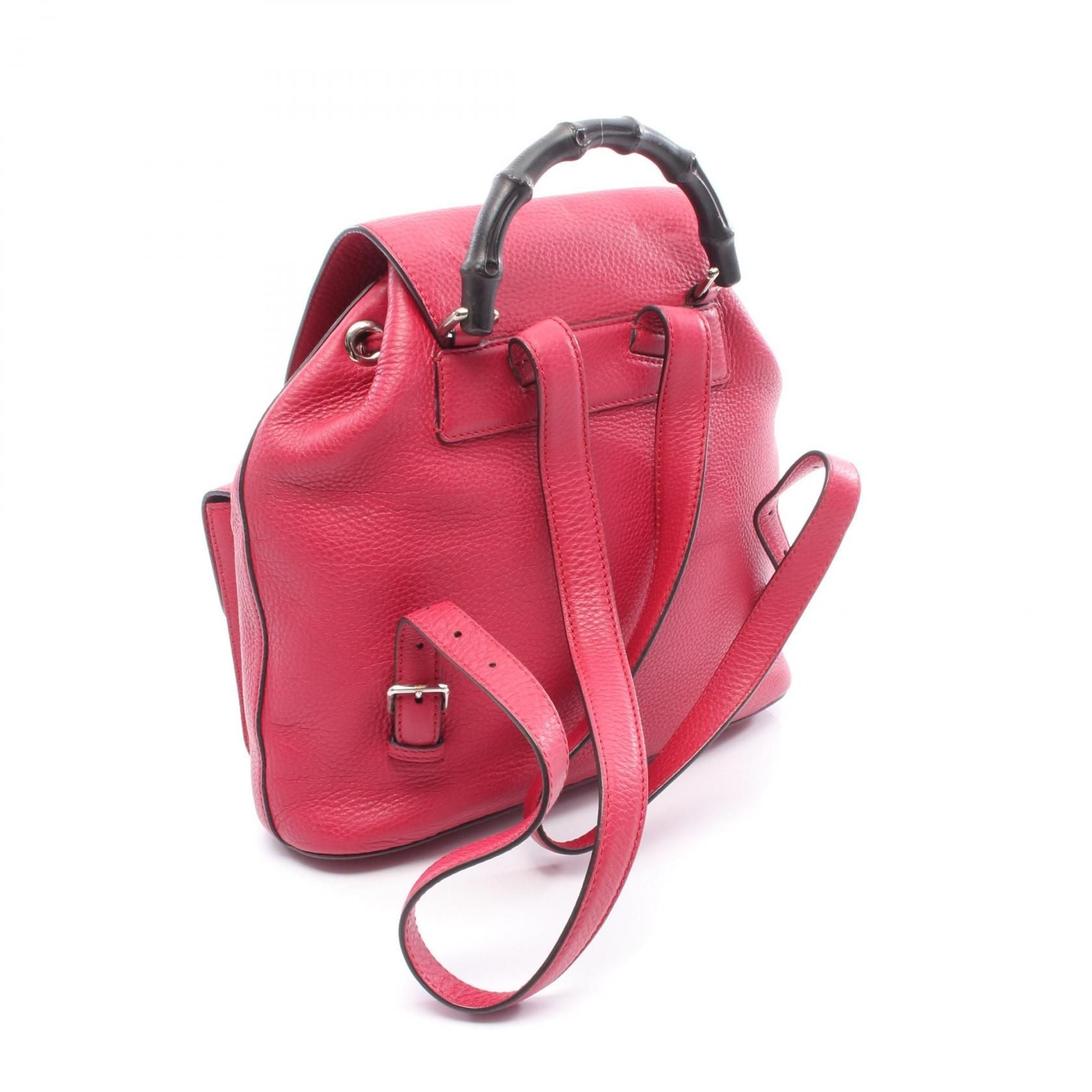 Gucci Bamboo Backpack Backpack Red Leather 370833