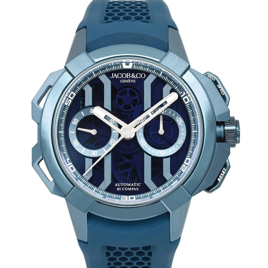 Jacob & Co. Epic X Chrono 44mm Titanium Blue Dial Men Watch EC400.22.AF.AA.A