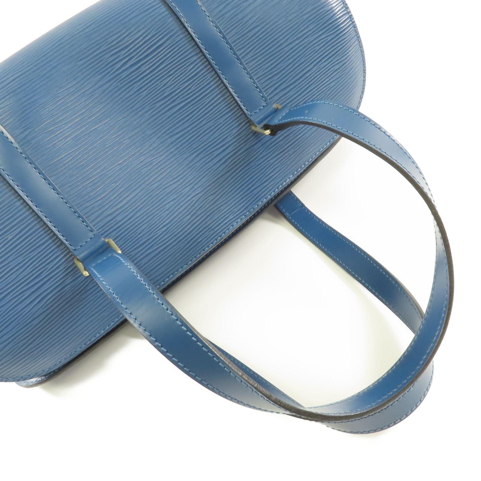 Louis Vuitton Epi Soufflot Kinpaku Handmade Bag Indigo Color Blue Handbag M 52225