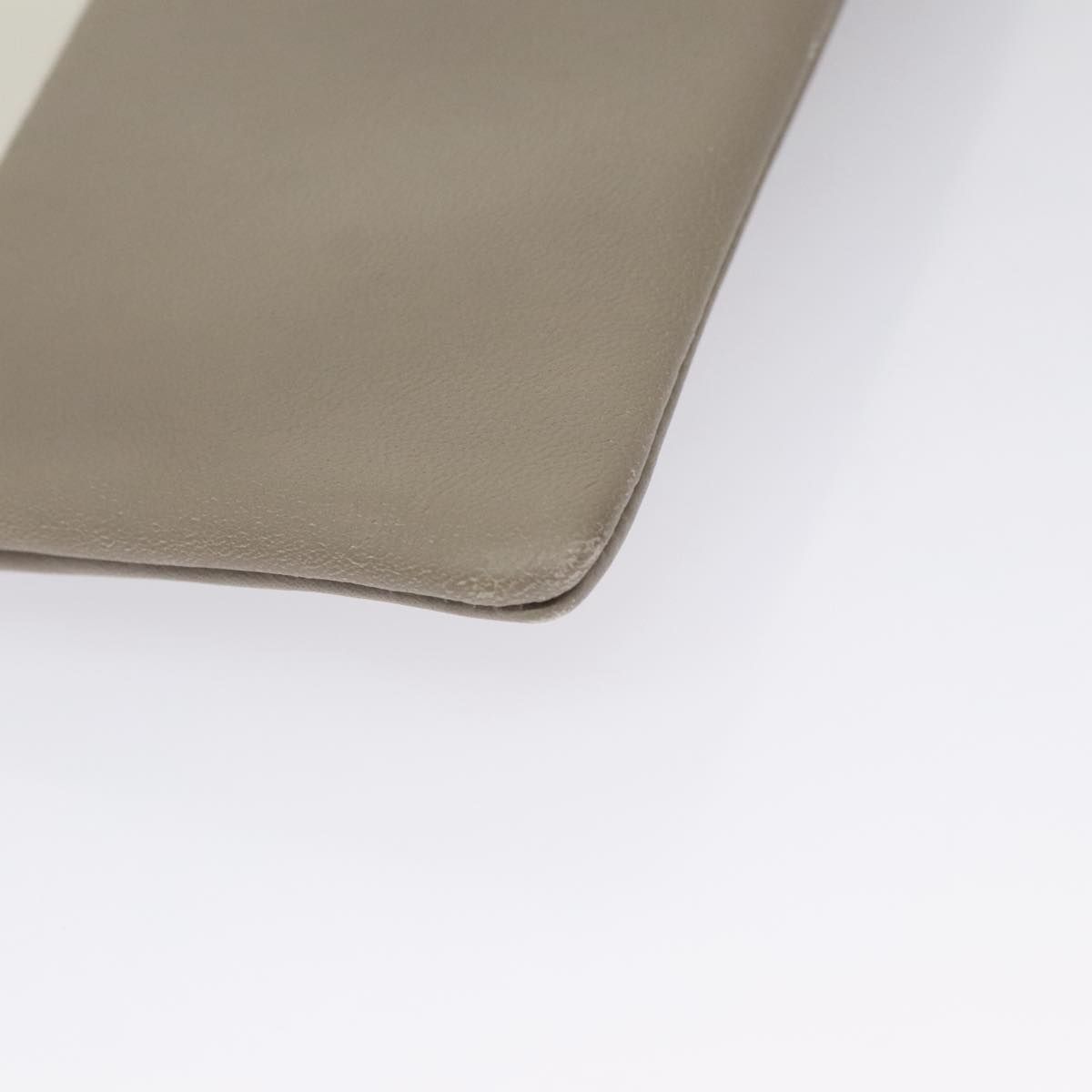 Celine Clutch Bag Leather Gray White Auth