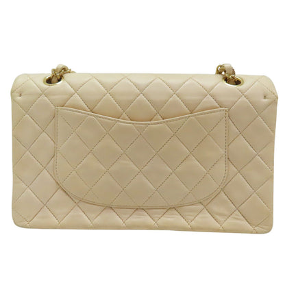 Chanel Matelasse Coco Mark 25 Shoulder Bag Lambskin Beige Gold Metal (no Card)
