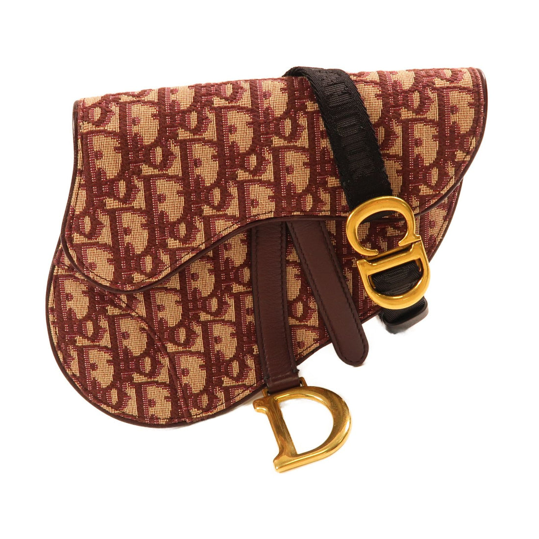 Dior Canvas Golden Waist Bag Red Waist Bag Body Bag Red Canvas Saddle Belt Bag