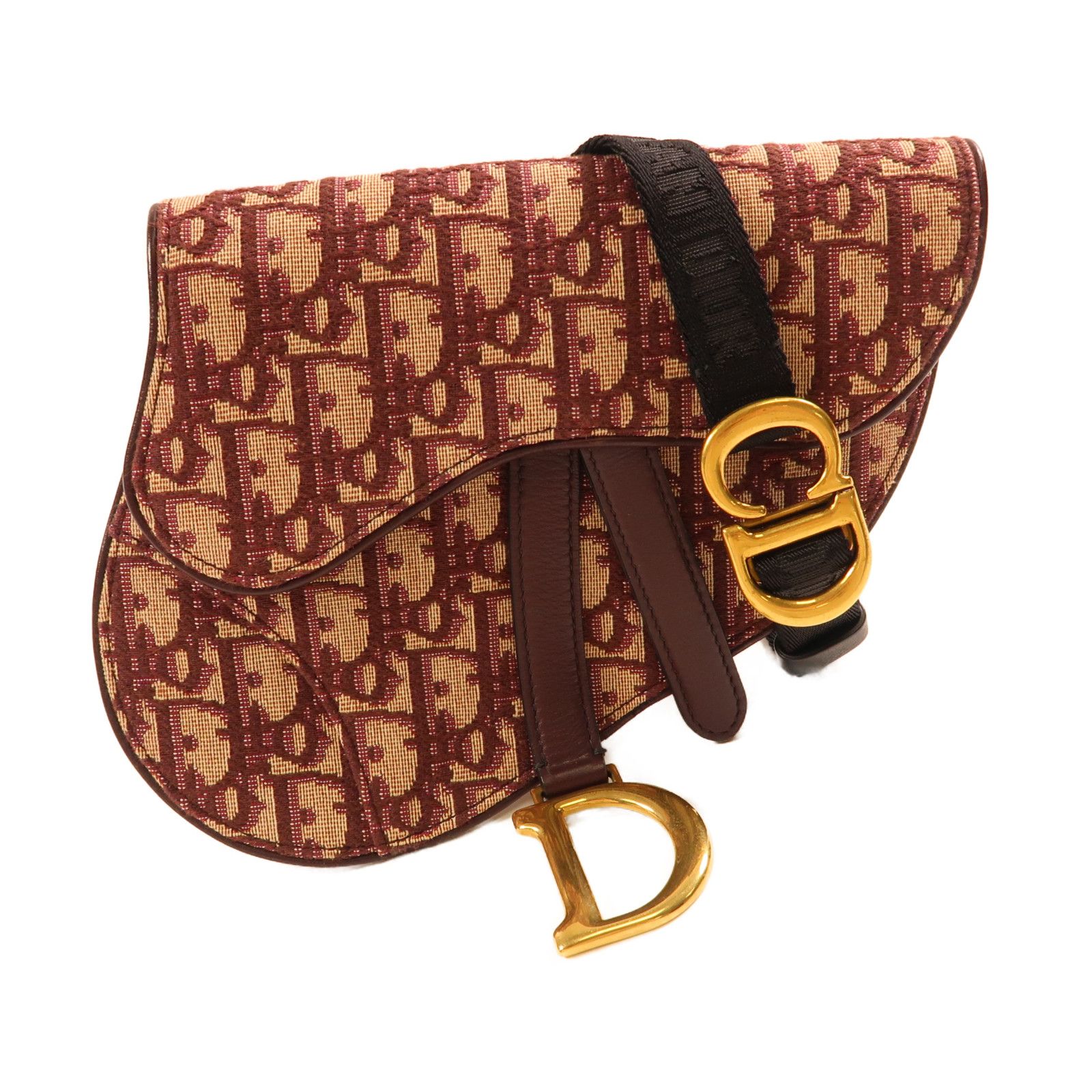 Dior Canvas Golden Waist Bag Red Waist Bag Body Bag Red Canvas Saddle Belt Bag