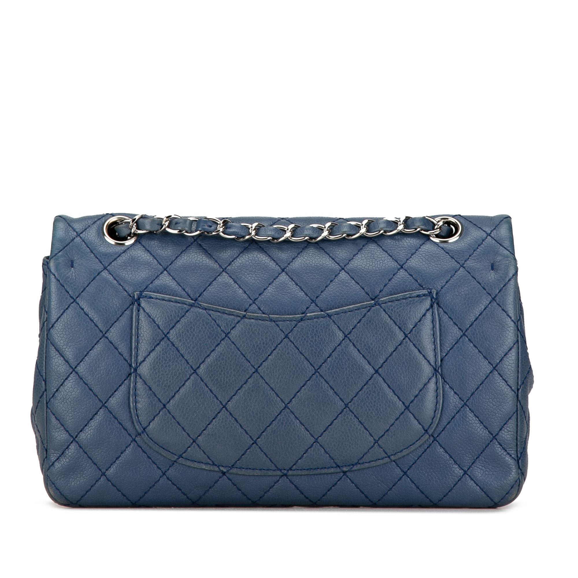 Chanel Medium Classic Caviar Double Flap Blue