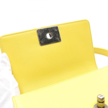 Chanel Yellow Boy Small Chevron V Stitch Shoulder Bag Lambskin (sheep Leather) A 67085