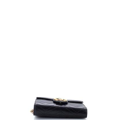 Gucci GG Marmont Chain Wallet Matelasse Leather Mini