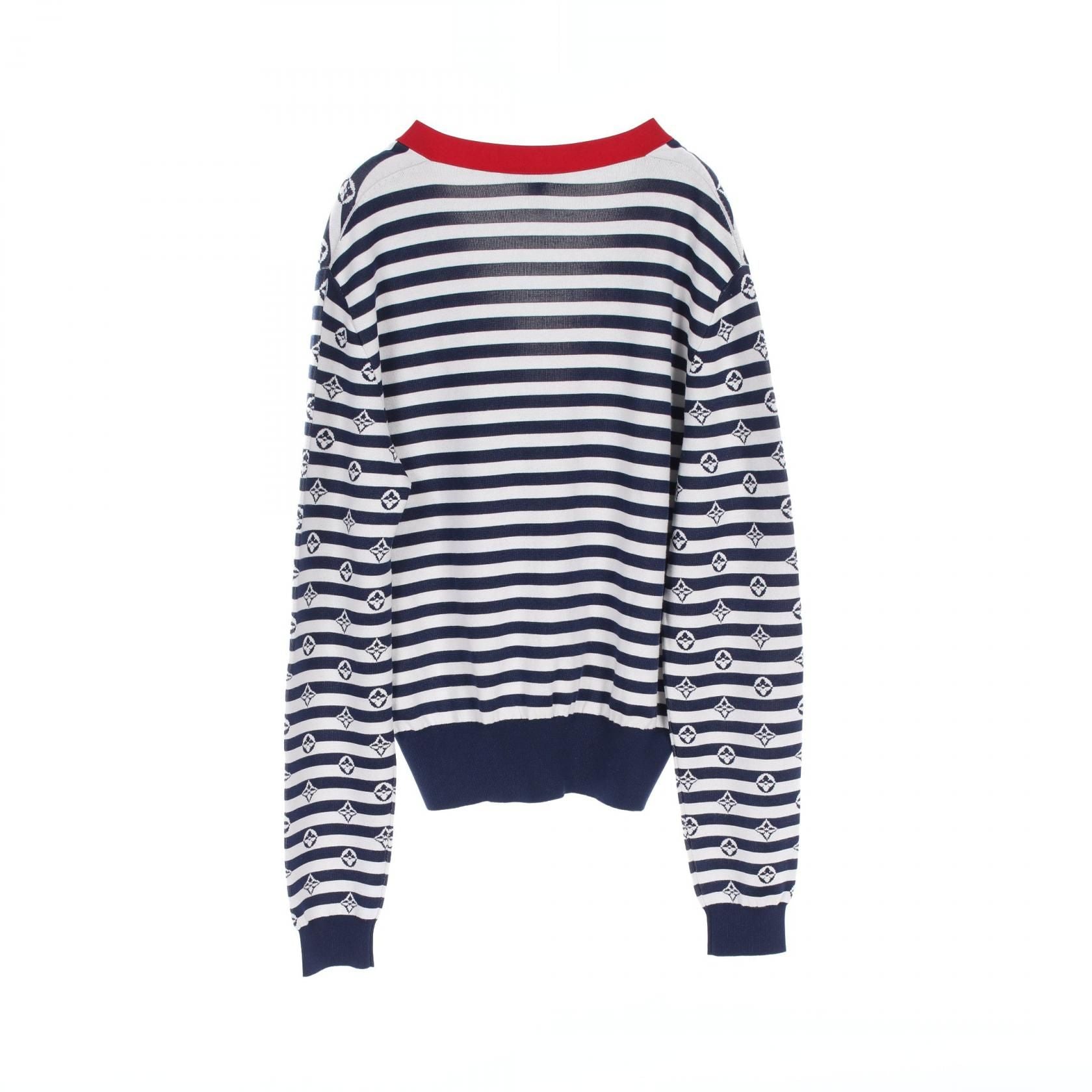 Louis Vuitton Lv Escal Logo Border Ensemble Navy White Cardigan Fjkc 03vzj