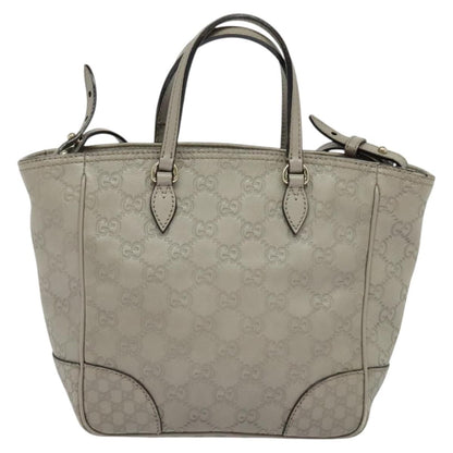 Gucci Gg Canvas Guccissima Hand Bag Leather Gray Gold 353121 Auth