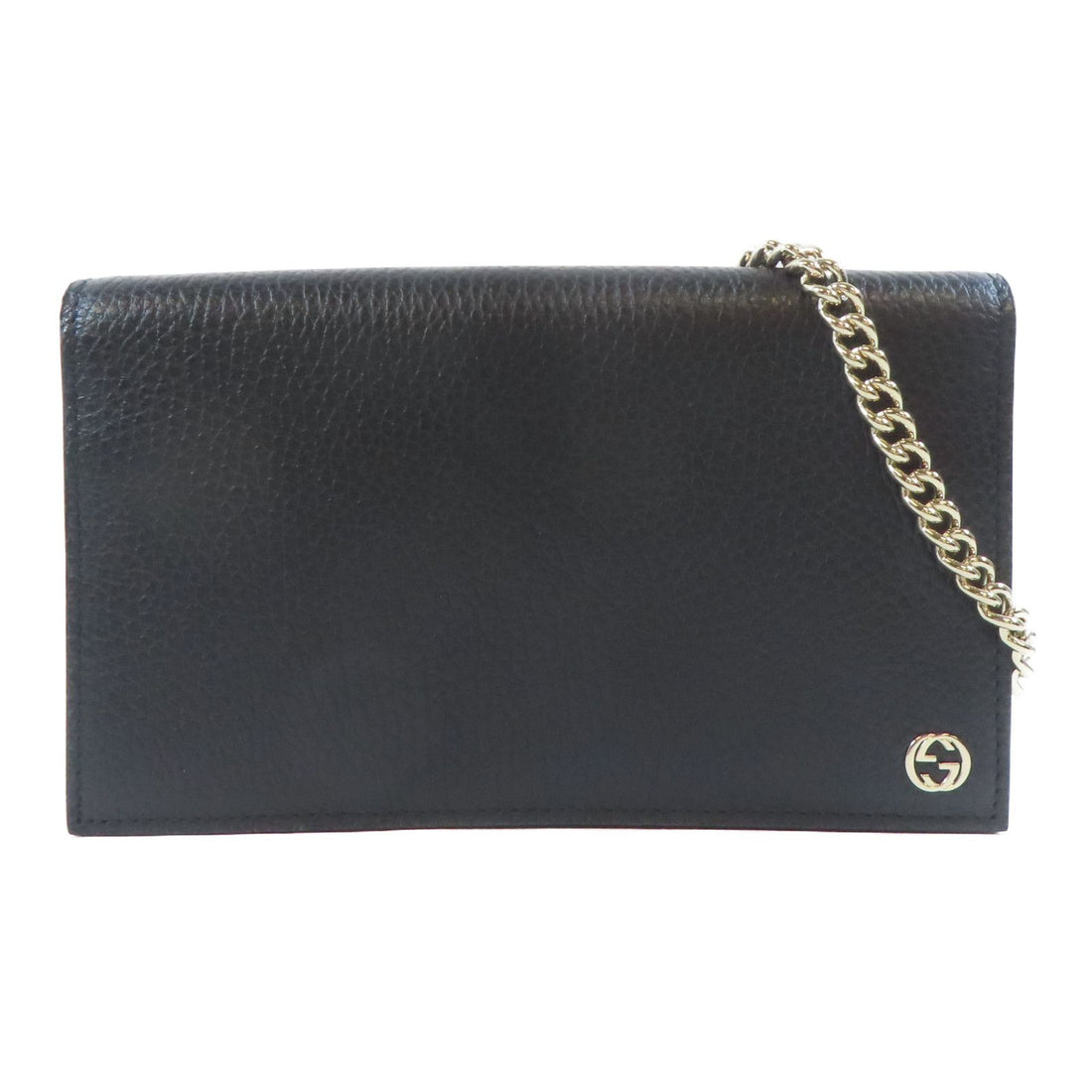 Gucci Textured Calfskin Medium Betty Chain Wallet Black