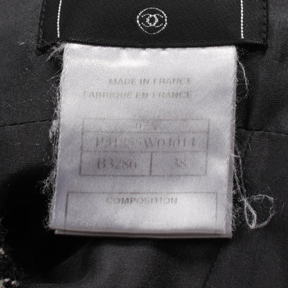 Chanel Black Blue Skirt Wool Nylon P 31855w 04014