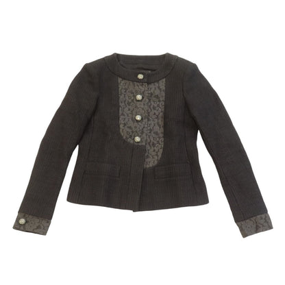 Chanel Tweed And Lace Jacket Black 36