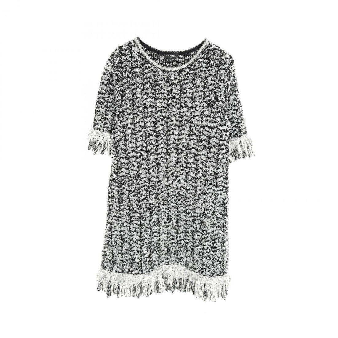 Chanel Black White Dress Cotton Silk P 58967k 07720
