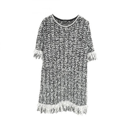 Chanel Black White Dress Cotton Silk P 58967k 07720