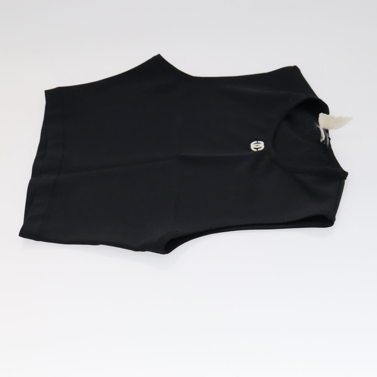 Chanel Tank Top Silk Black Cc Auth