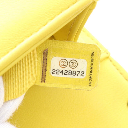 Chanel Yellow Boy Small Chevron V Stitch Shoulder Bag Lambskin (sheep Leather) A 67085