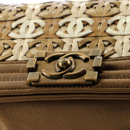 Chanel Boy Flap Bag Woven Leather Small