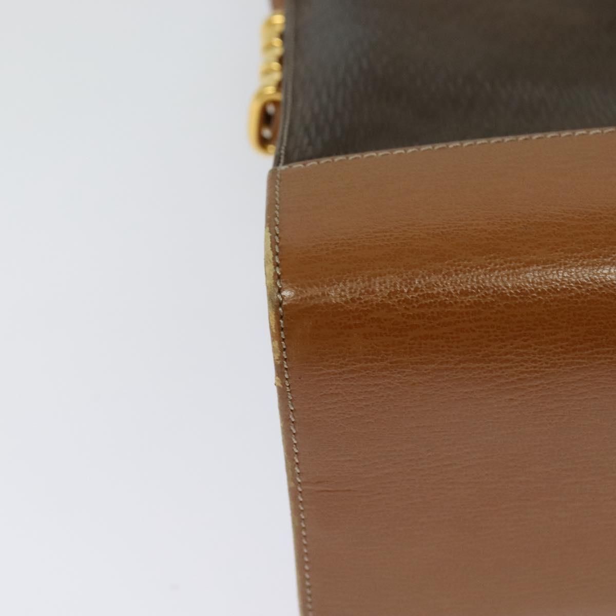 Loewe Velazquez Shoulder Bag Leather Brown Gold Auth