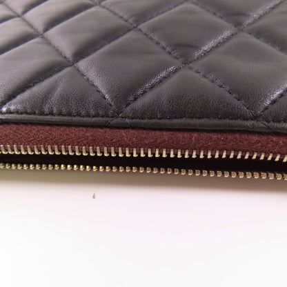 Chanel Black Cowhide Leather Pouch Business Bag Clutch Bag Calfskin (cowhide)
