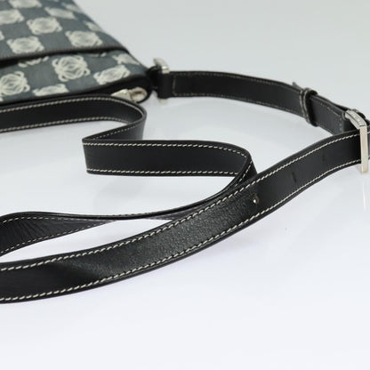Loewe Anagram Shoulder Bag Canvas Gray Black Silver Auth