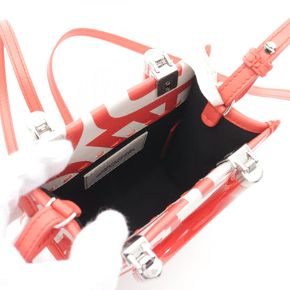 Fendi Sunshine Shopper Mini Handbag Red White Leather 8bs 051