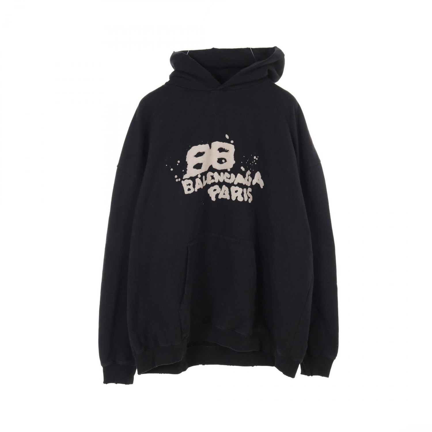 Balenciaga Hand-drawn Bb Icon Hoodie Xs 620973 Cotton Black Mens