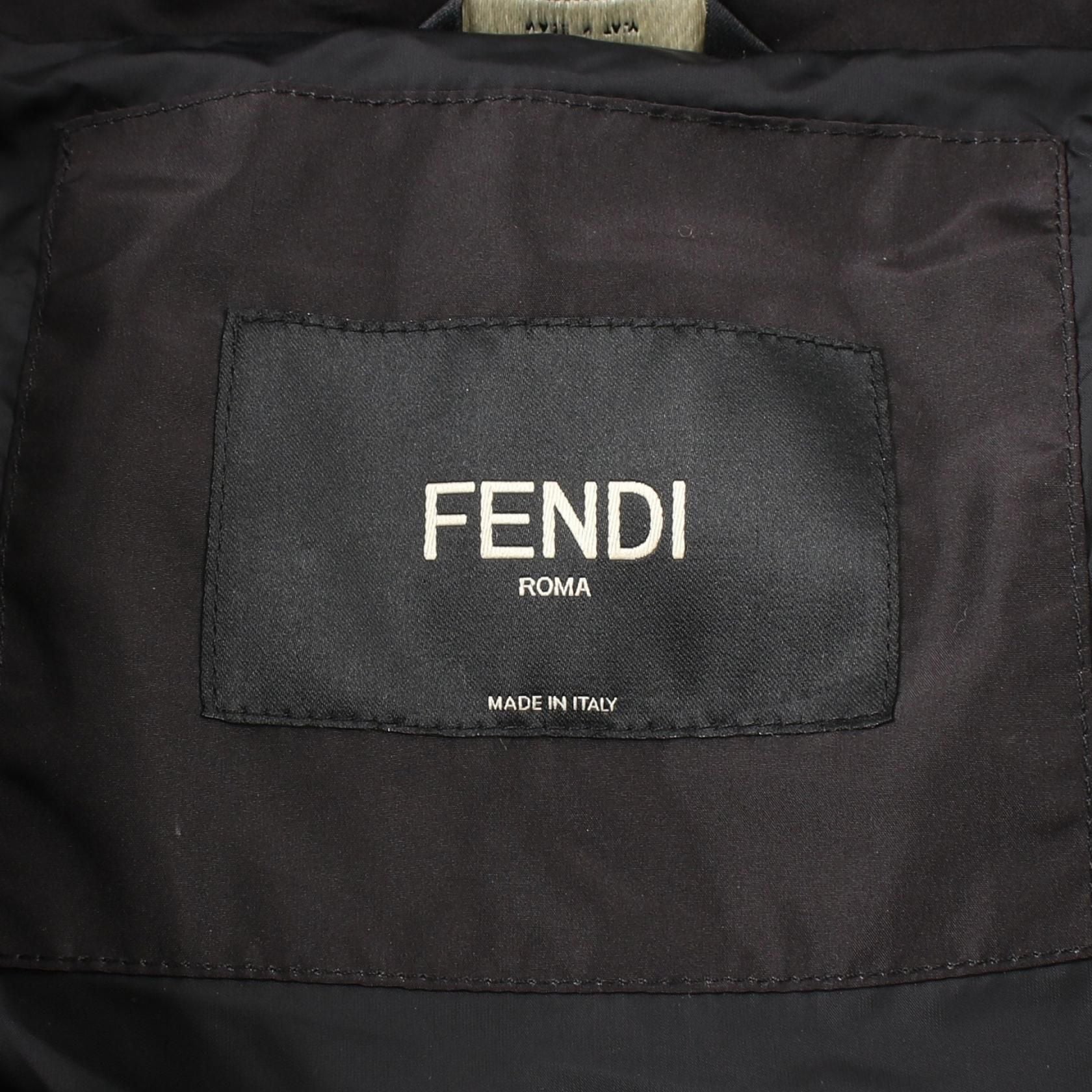 Fendi Down Jacket Faa 749agrk Polyester Black Multicolor Mens M