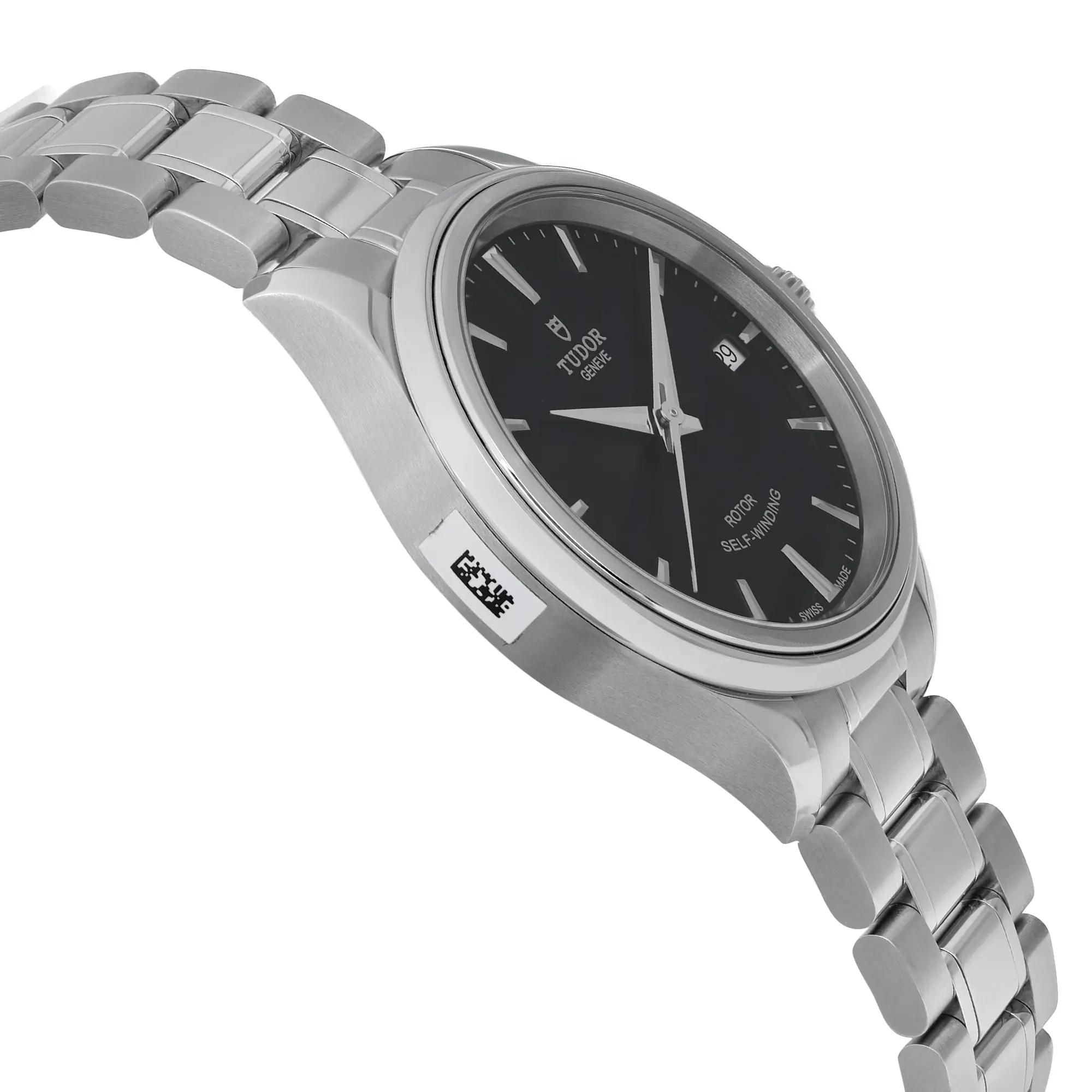 Tudor Style 34mm Stainless Steel Black Dial Ladies Automatic Watch 12300-0002