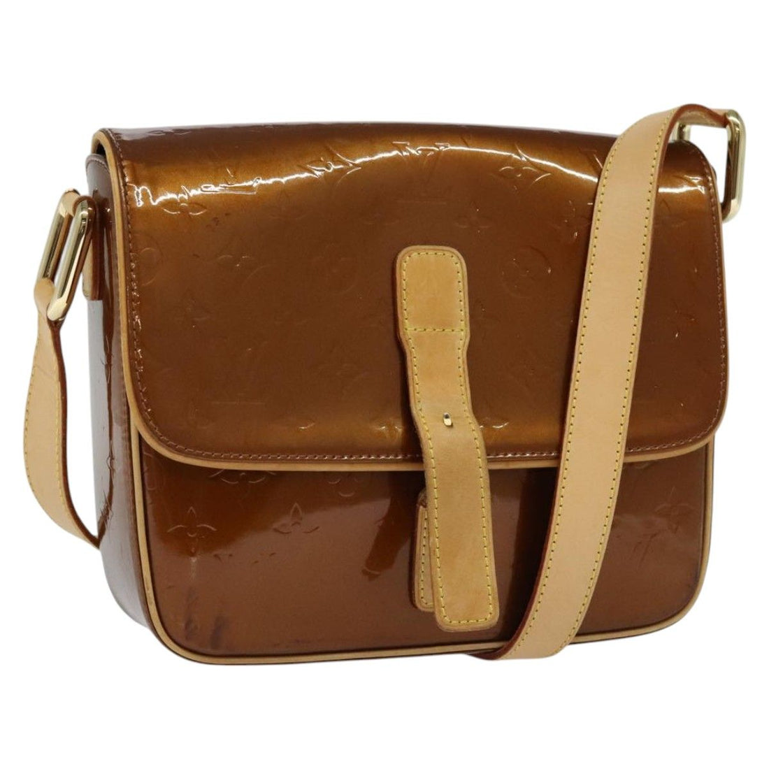 Louis Vuitton Vernis Christie Gm Shoulder Bag Bronze M 91107 Auth