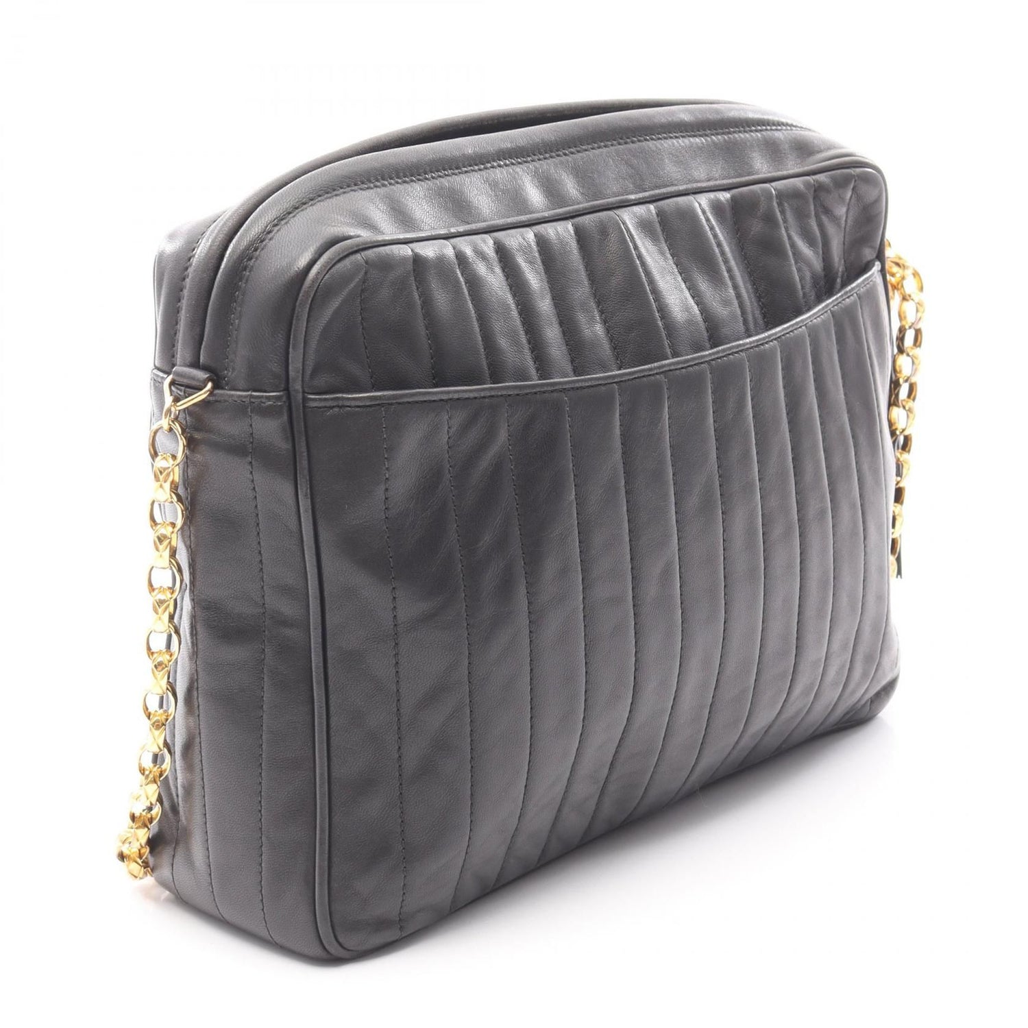 Chanel Gray Mademoiselle Shoulder Bag Lambskin (sheep Leather)