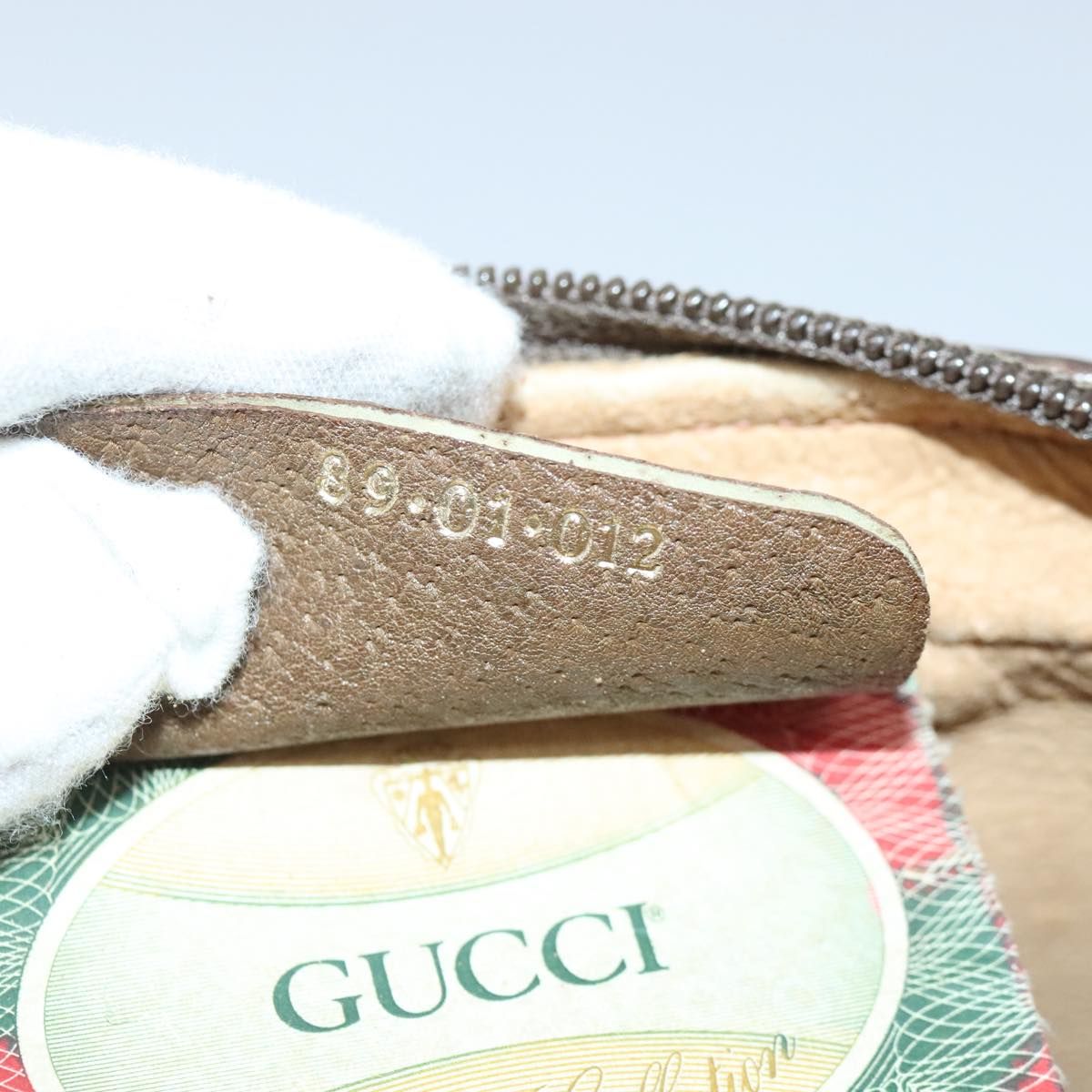 Gucci Gg Supreme Web Sherry Line Clutch Bag Pvc Beige Red 89 01 012 Auth