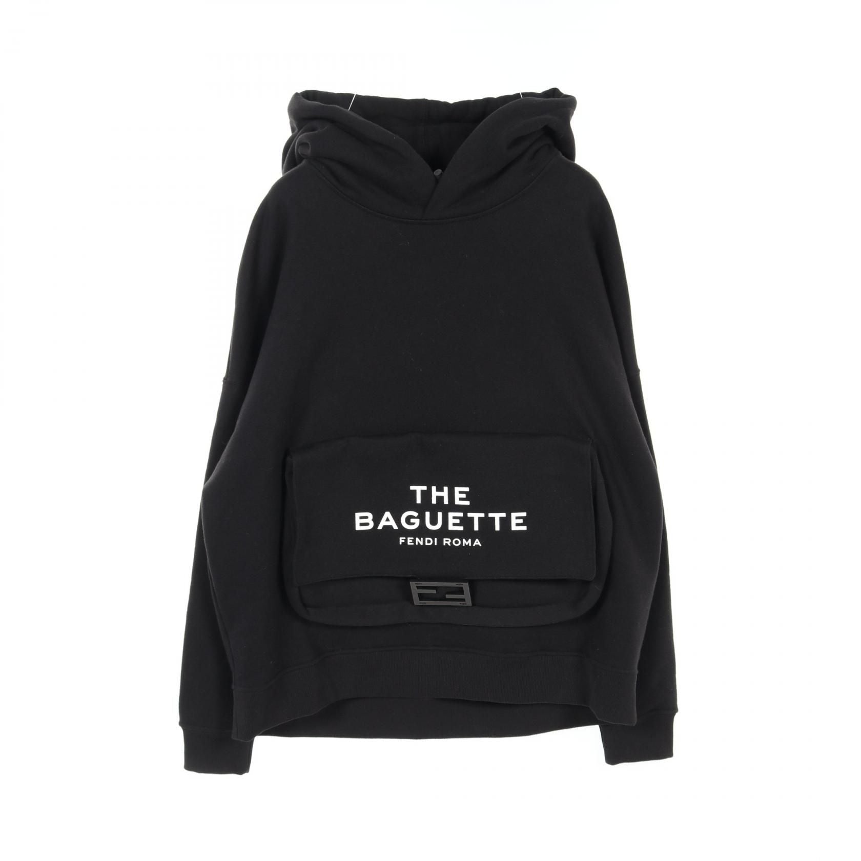 Fendi X Marc Jacobs Ff Baguette Hoodie Fy 1218ax 2h Cotton Black Mens M