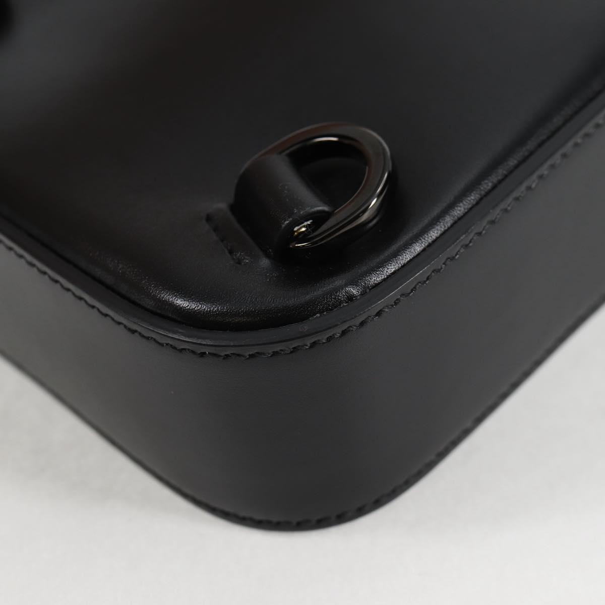 Gucci Calfskin Mini Bamboo Top Handle 3 Way Shoulder Bag Black