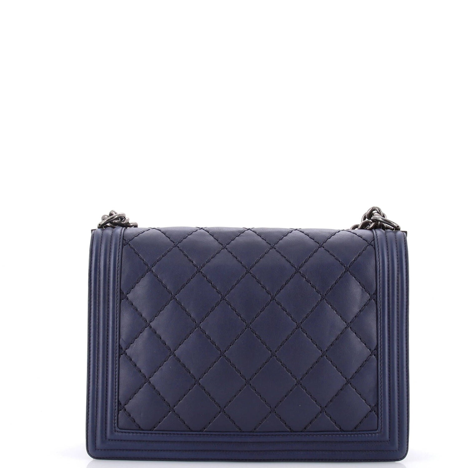 Chanel Double Stitch Boy Flap Bag Quilted Calfskin Large