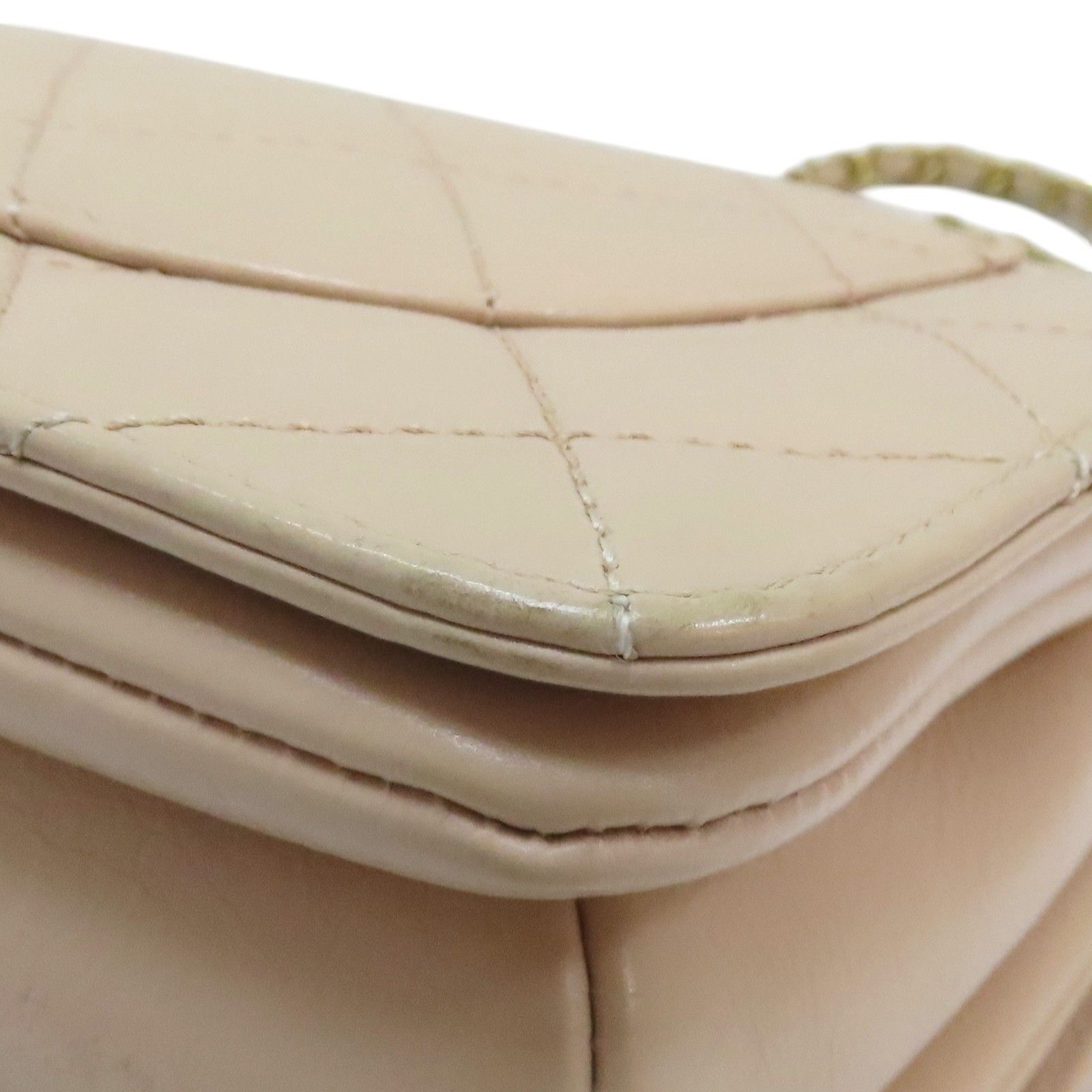 Chanel Matelasse Shoulder Handbag Calfskin Pink (no Card)