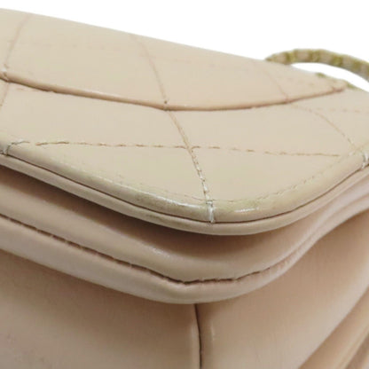 Chanel Matelasse Shoulder Handbag Calfskin Pink (no Card)