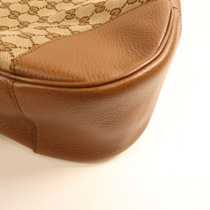 Gucci Canvas Bree Mico Hobo Gold Shoulder Bag Brown Canvas 449244