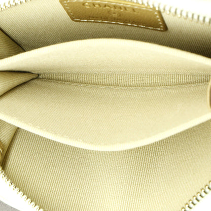 Chanel Pearl Crush Zip Around Card Holder On Chain Quilted Lambskin