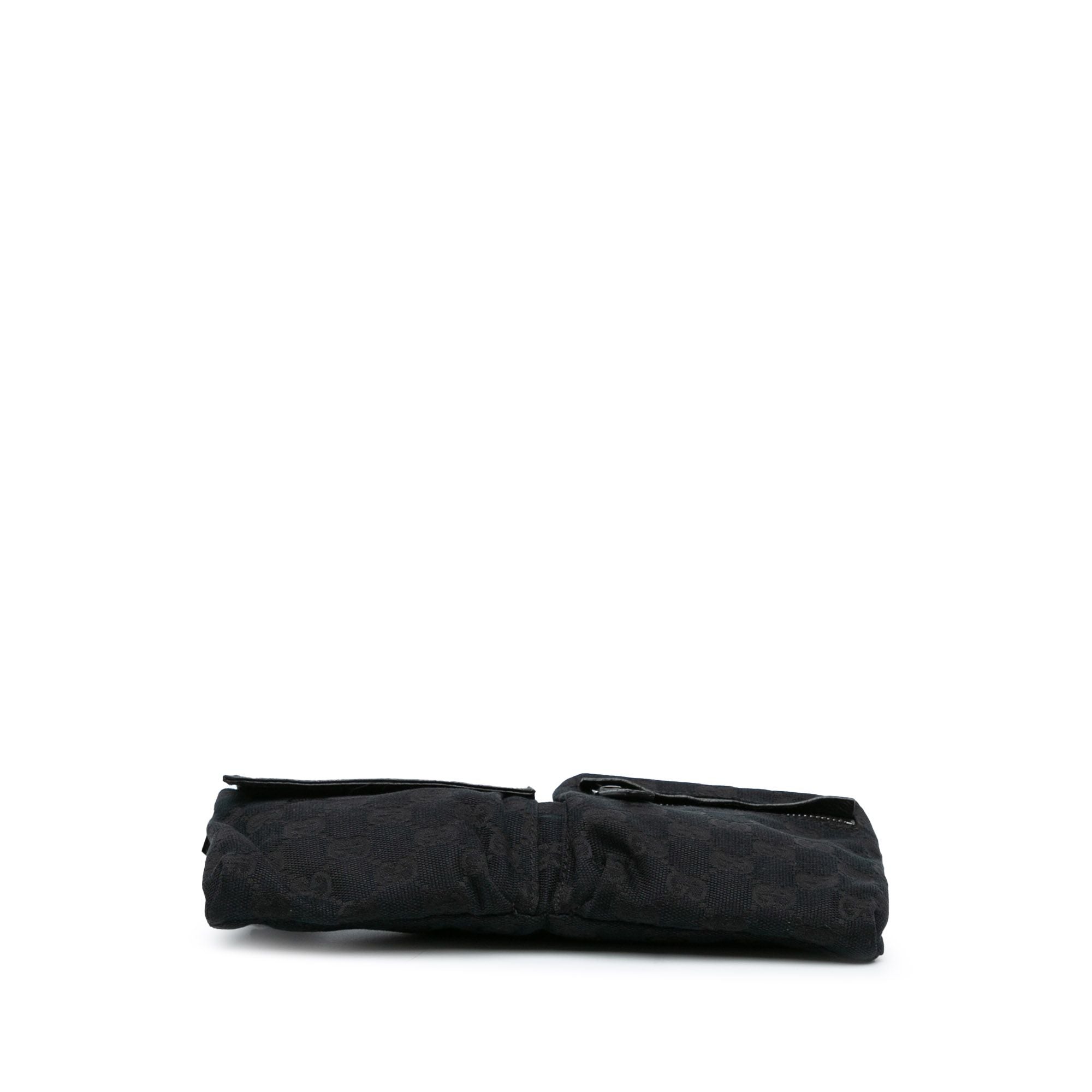 Gucci GG Canvas Double Pocket Belt Bag Black
