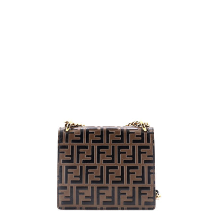 Fendi Kan U Shoulder Bag Zucca Embossed Leather Small