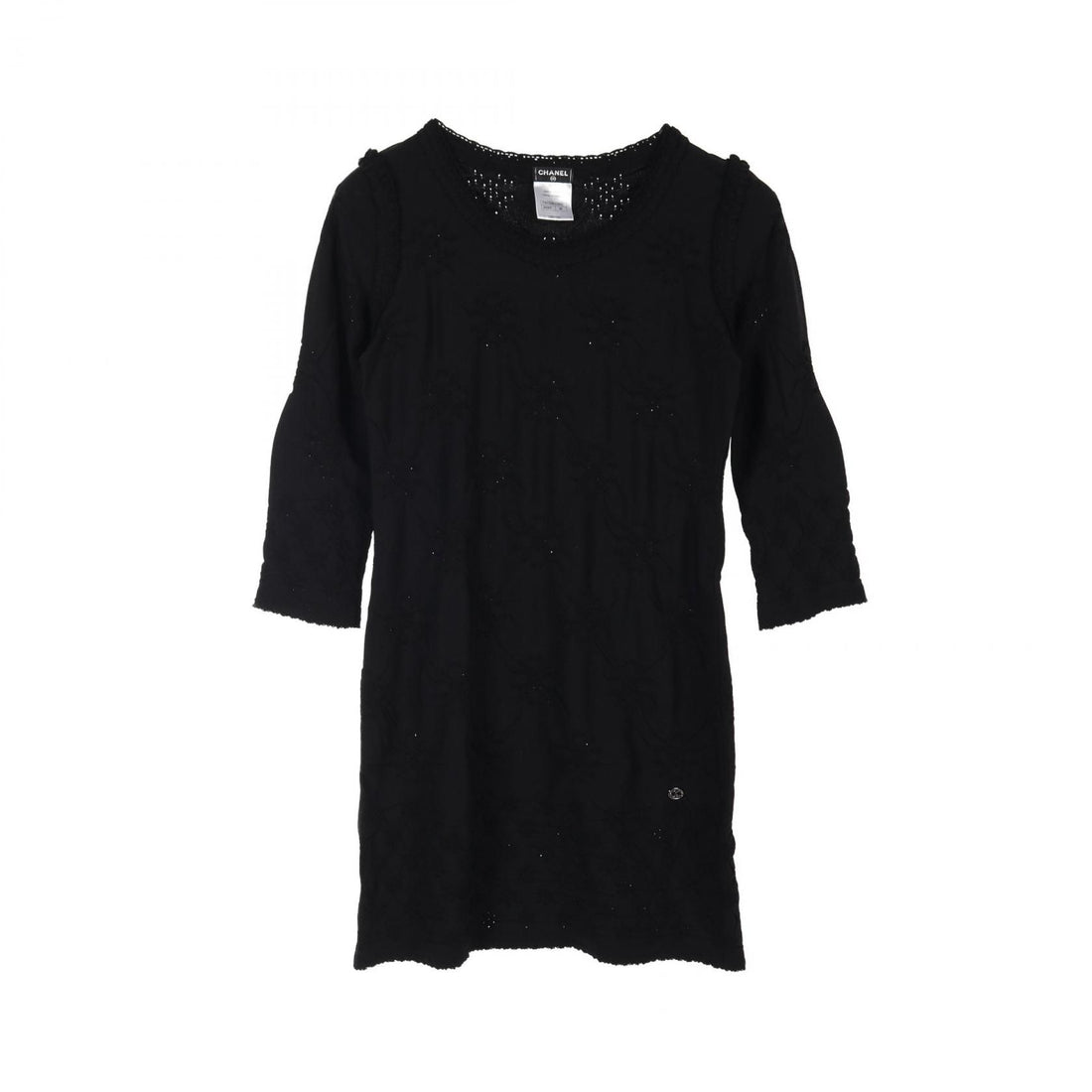 Chanel Black Dress Rayon P 40325k 02942