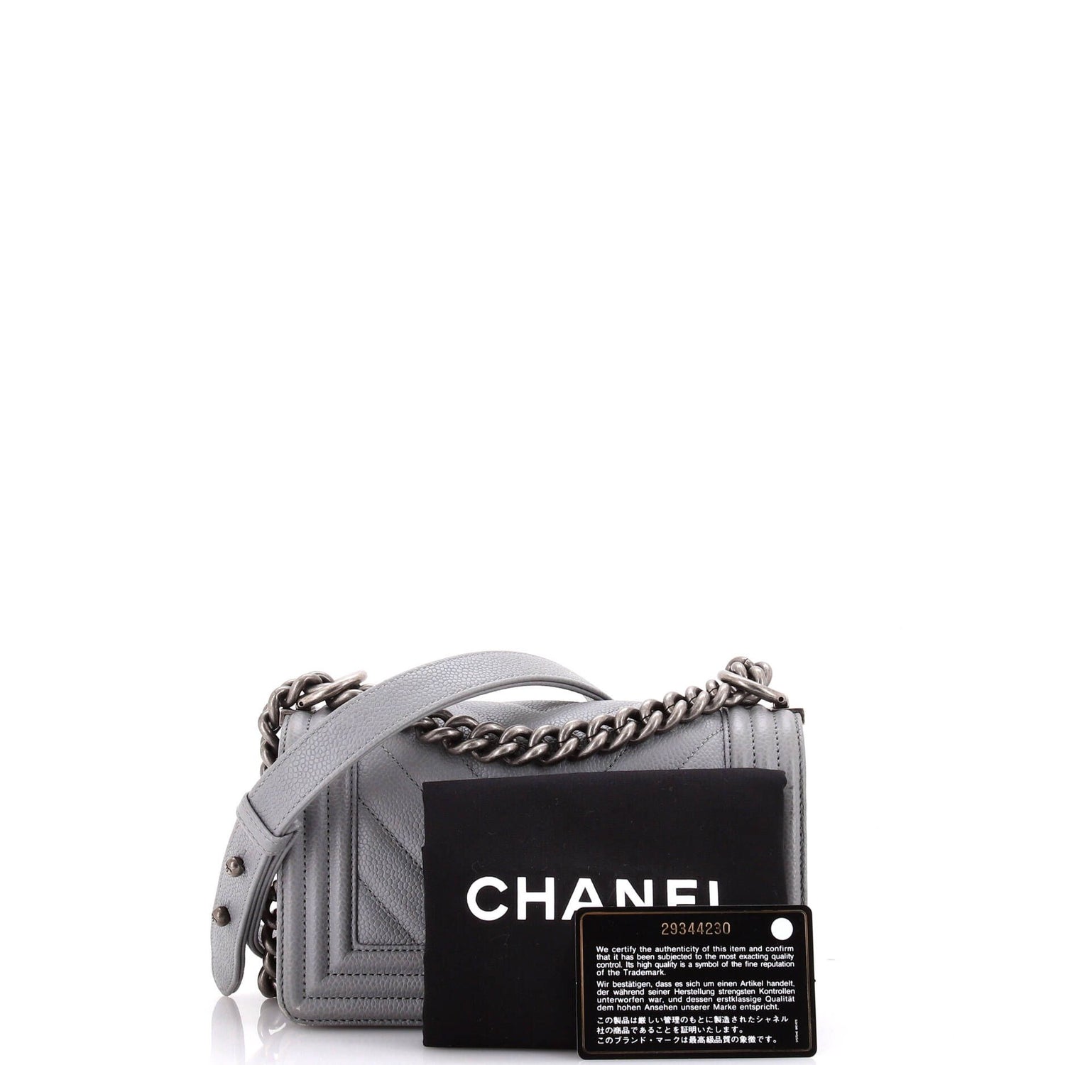 Chanel Boy Flap Bag Chevron Caviar Small