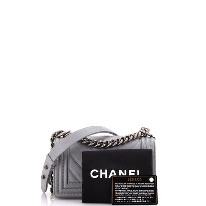 Chanel Boy Flap Bag Chevron Caviar Small