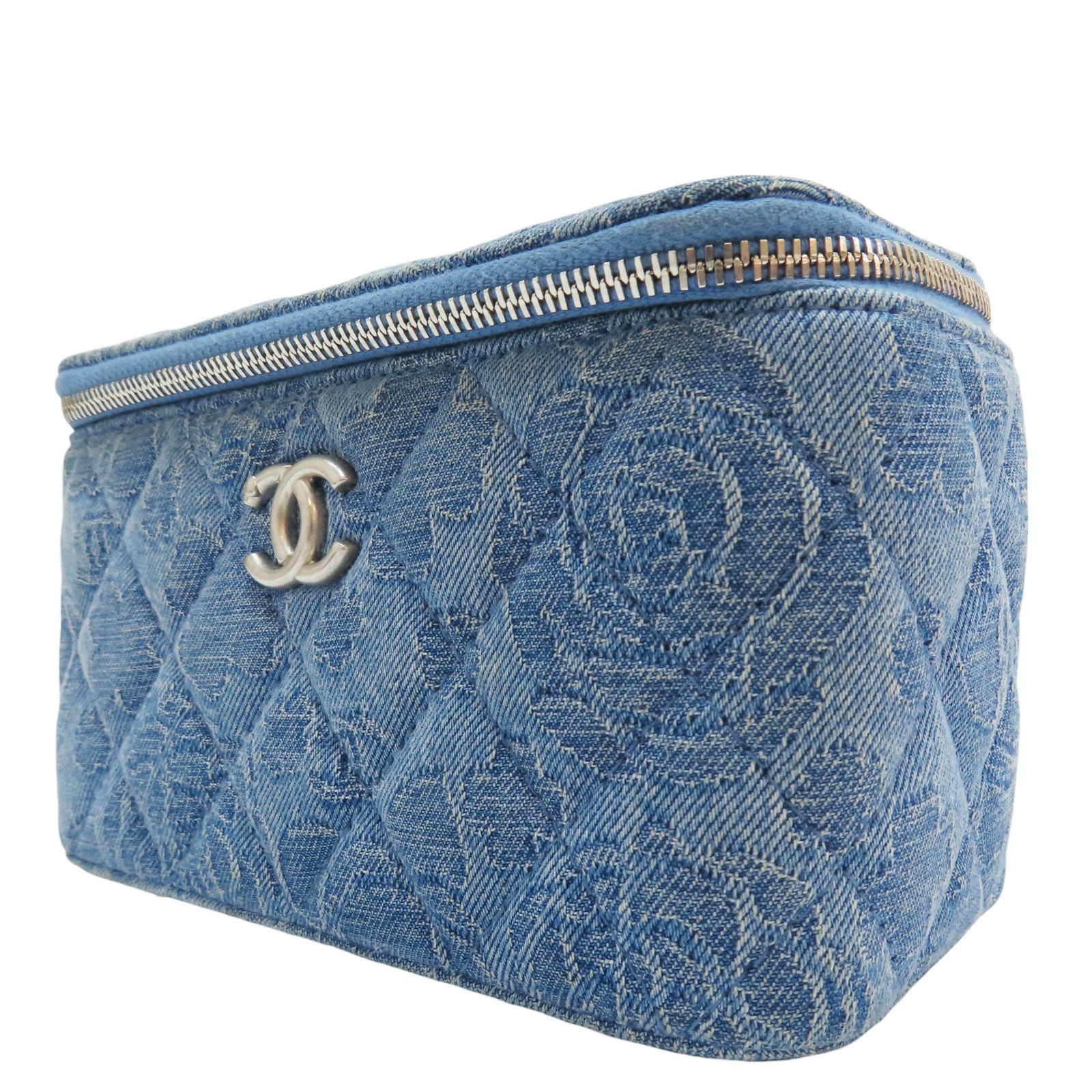 Chanel Sweetheart Small Vanity Case Shoulder Bag Denim Blue