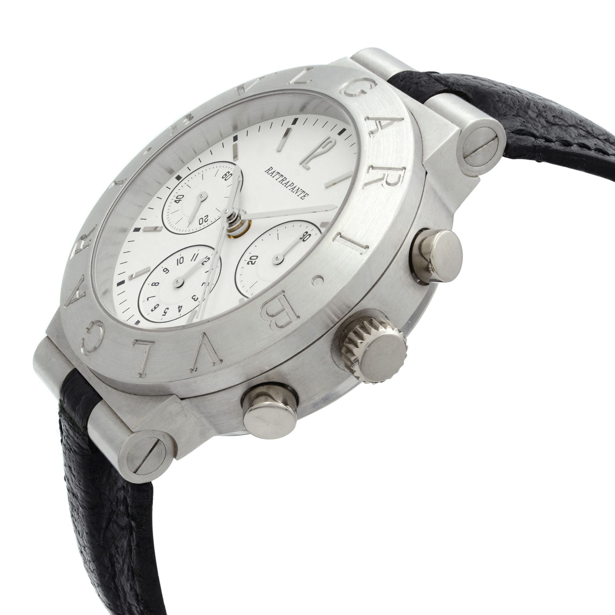 Bvlgari Diagono Rattrapante Platinum Split Seconds White Dial Mens Watch CH40 PL