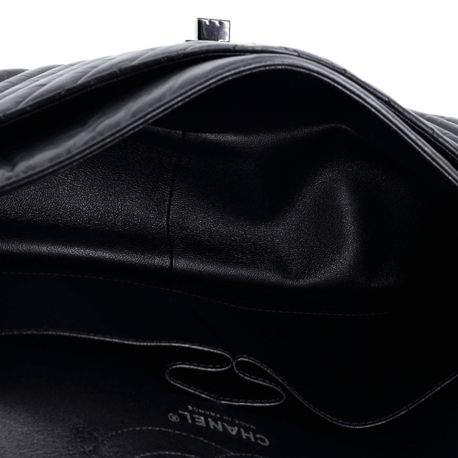 Chanel So Black Reissue 2.55 Flap Bag Chevron Aged Calfskin 226