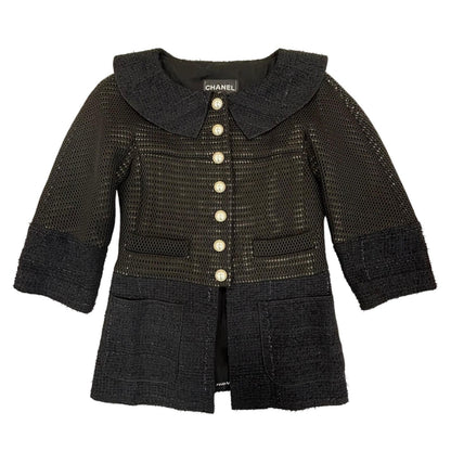 Chanel Jacket Skirt Setup P 45896w 05279 Nylon Black 34 Cc Coco