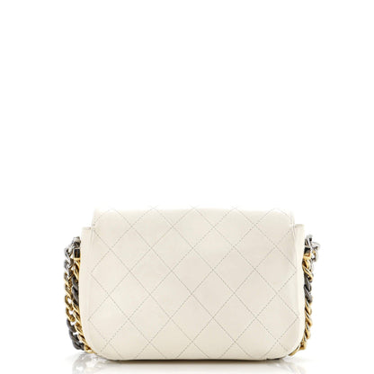 Chanel Two Tone Envelope Flap Bag Quilted Calfskin Medium